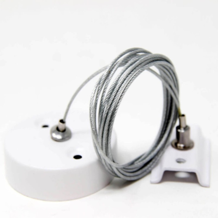 SUSPENSION 4 FILS POUR SYSTÈME DE PISTE 3Phases avec clip 5m BLANC