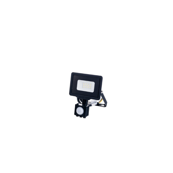 LED SMD FLOODLIGHT BLACK 10W 800LM AC220-265V 120° IP65 6000K - avec détecteur