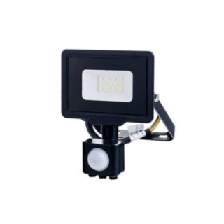 LED SMD FLOODLIGHT BLACK 10W 800LM AC220-265V 120° IP65 2700K 70CM CABLE - avec détecteur