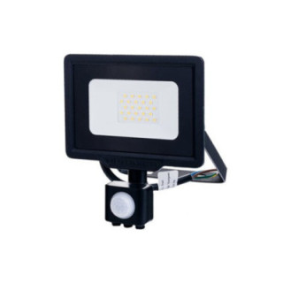 LED SMD FLOODLIGHT BLACK 20W 1600LM AC220-265V 120° IP65 4500K 70CM CABLE - avec détecteur