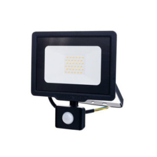 LED SMD FLOODLIGHT BLACK 30W 2400LM AC220-265V 120° IP65 2700K 70CM CABLE - avec détecteur