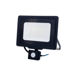 LED SMD FLOODLIGHT BLACK 50W 4000LM AC220-265V 120° IP65 4500K 70CM CABLE - avec détecteur