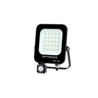 LED SMD FLOODLIGHT BLACK 20W 1800LM AC220-240V 90° IP65 2700K + détecteur