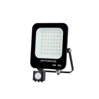 LED SMD FLOODLIGHT BLACK 30W 2700LM AC220-240V 90° IP65 2700K + détecteur