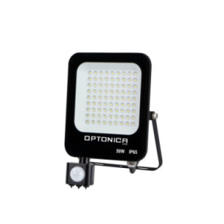 LED SMD FLOODLIGHT BLACK 50W 4500LM AC220-240V 90° IP65 6000K + détecteur