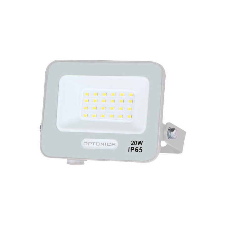 LED SMD FLOODLIGHT WHITE 20W 90lm/W AC180-265V 120° IP65 4000K - 15cm CABLE