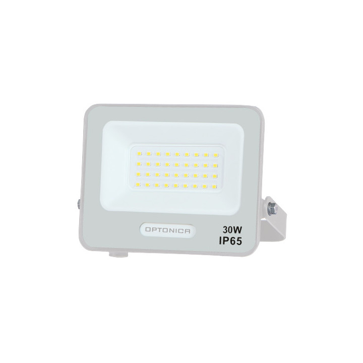 LED SMD FLOODLIGHT WHITE 30W 90lm/W AC180-265V 120° IP65 3000K - 15cm CABLE