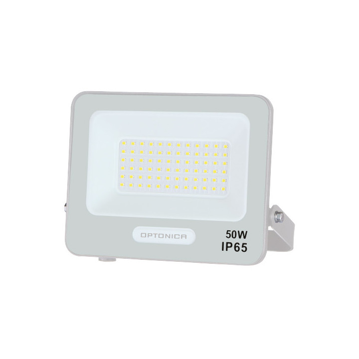 LED SMD FLOODLIGHT WHITE 50W 90lm/W AC180-265V 120° IP65 4000K - 15cm CABLE
