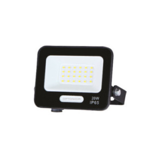 LED SMD FLOODLIGHT BLACK 20W 90lm/W AC180-265V 120° IP65 6000K - 15cm CABLE