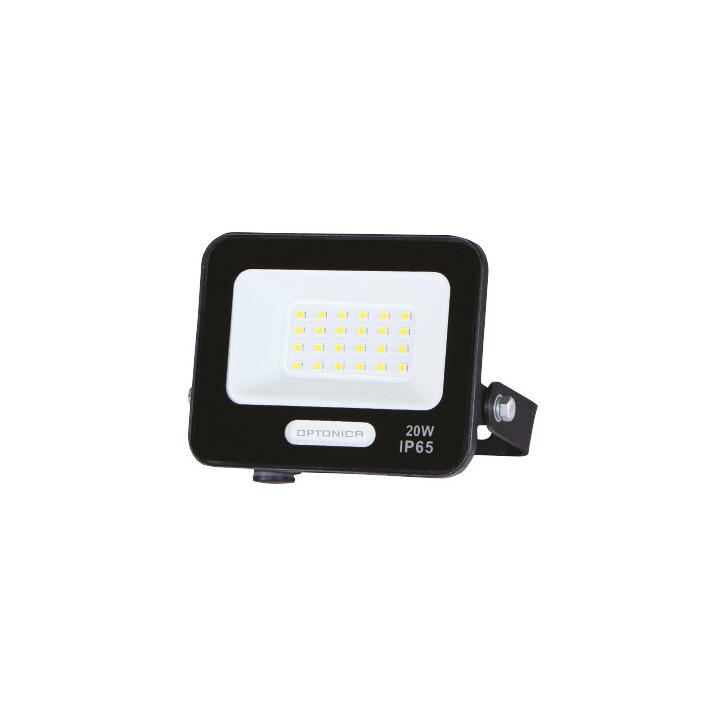 LED SMD FLOODLIGHT BLACK 20W 90lm/W AC180-265V 120° IP65 3000K - 15cm CABLE