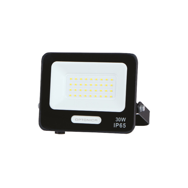 LED SMD FLOODLIGHT BLACK 30W 90lm/W AC180-265V 120° IP65 4000K - 15cm CABLE