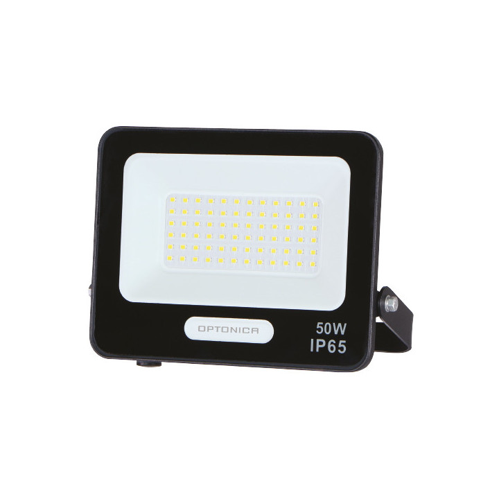LED SMD FLOODLIGHT BLACK 50W 90lm/W AC180-265V 120° IP65 6000K - 15cm CABLE