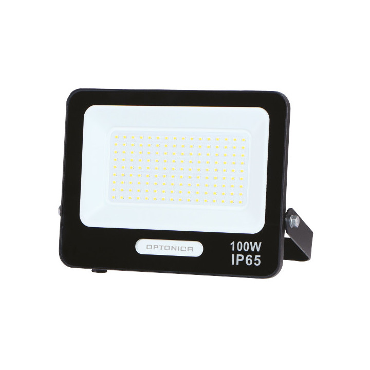 LED SMD FLOODLIGHT BLACK 100W 90lm/W AC180-265V 120° IP65 3000K - 15cm CABLE