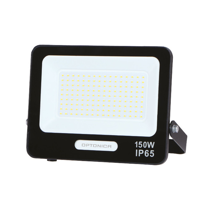 LED SMD FLOODLIGHT BLACK 150W 90lm/W AC180-265V 120° IP65 6000K - 30cm CABLE