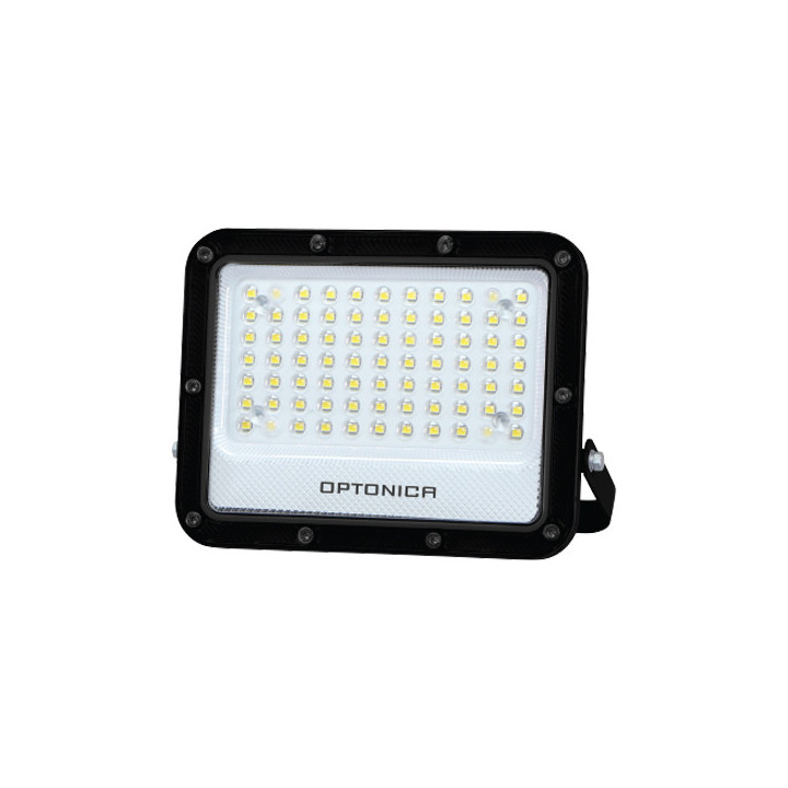 LED SMD FLOODLIGHT BLACK 50W 100lm/W AC180-265V 90° IP65 6000K - 70cm CABLE