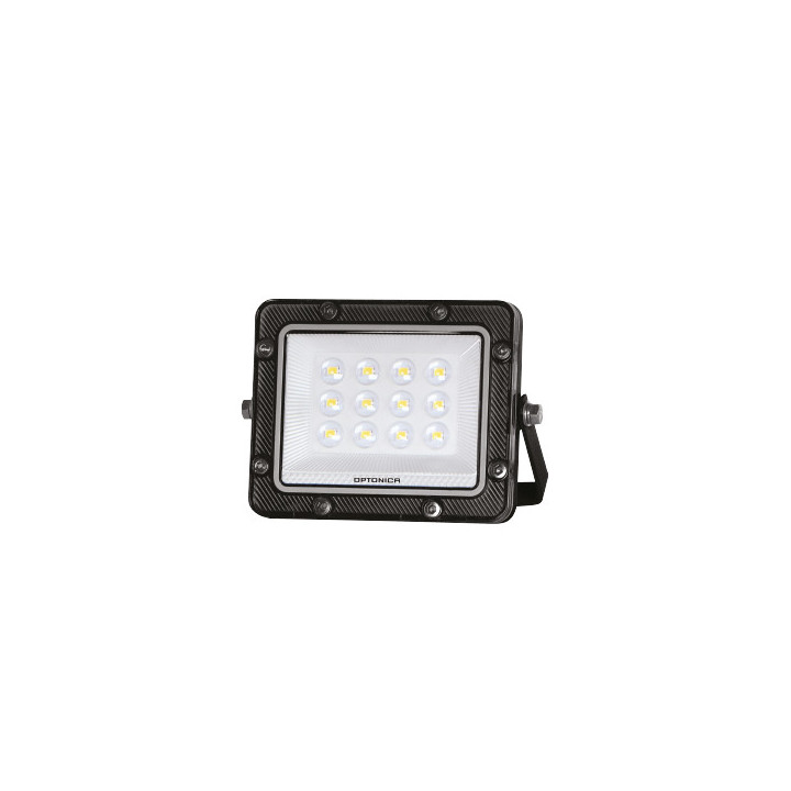 LED SMD FLOODLIGHT BLACK 10W 100lm/W AC180-265V 90° IP65 6000K - 30cm CABLE
