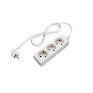 POWER STRIP 3-SOCKETS 3G1.5mm-3M, 16A, 230V, Max3500W, IP20 - BLANC