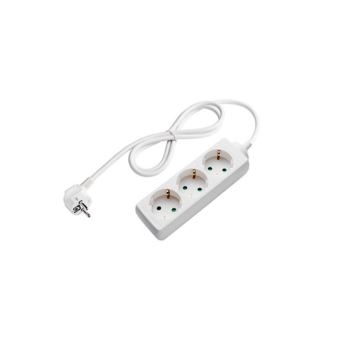 POWER STRIP 3-SOCKETS 3G1.5mm-3M, 16A, 230V, Max3500W, IP20 - BLANC