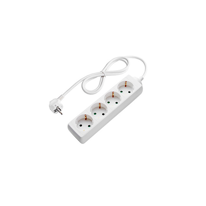 POWER STRIP 4-SOCKETS 3G1.0mm-1.5M, 16A, 230V, Max3500W, IP20 - BLANC