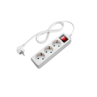POWER STRIP 3-SOCKETS+SWITCH 3G1.5mm-3M, 16A, 230V, Max3500W, IP20 - BLANC