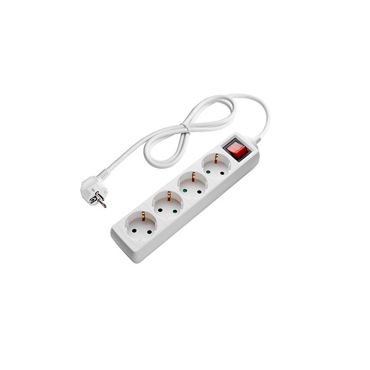 POWER STRIP 4-SOCKETS+SWITCH 3G1.5mm-3M, 16A, 230V, Max3500W, IP20 - BLANC