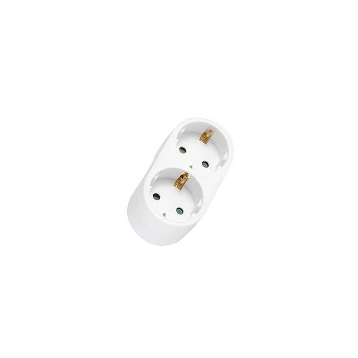 ADAPTATEUR 2 VOIES 16A, 230V, Max3500W, IP20 - BLANC