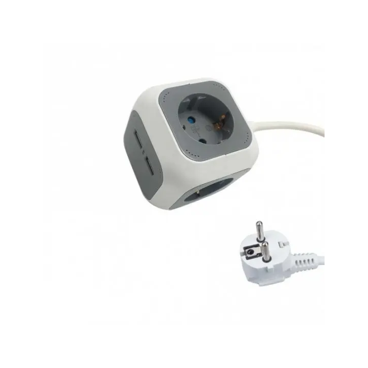 RALLONGE ÉLECTRIQUE AVEC 2*USB TYPE-A 1,4M DE CÂBLE
