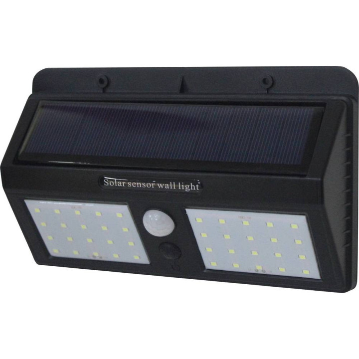 LAMPE SOLAIRE MURALE ALUMINIUM NOIR IP54 1.5W 6000K 7.4V