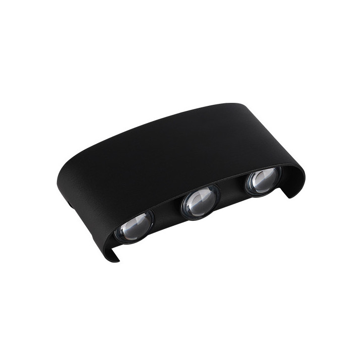 APPLIQUE LED AC220-240V 6W IP65 570LM BLACK BODY 3000K - ALUMINIUM