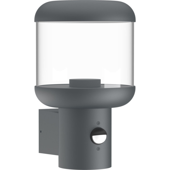 LAMPE MURALE ALUMINIUM CLAIR PC E27 SOCKET 220-240V IP54 - PIR détecteur
