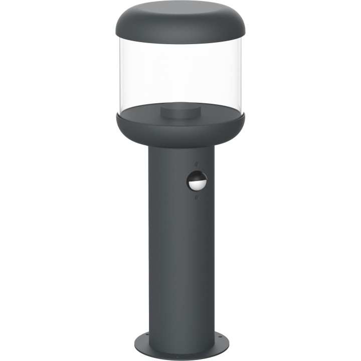LAMPE PELOUSE ALUMINIUM CLAIR PC E27 SOCKET 220-240V IP54 - PIR détecteur