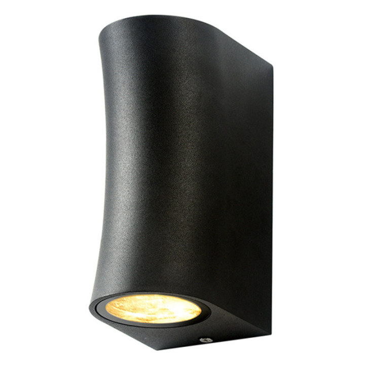 LAMPE MURALE ALUMINIUM NOIR CORPS IP44 2*GU10 PRISE AC220-240V