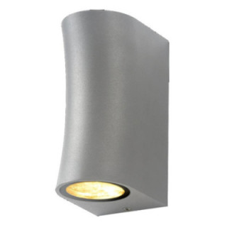 LAMPE MURALE ALUMINIUM ARGENT CORPS IP44 2*GU10 PRISE AC220-240V