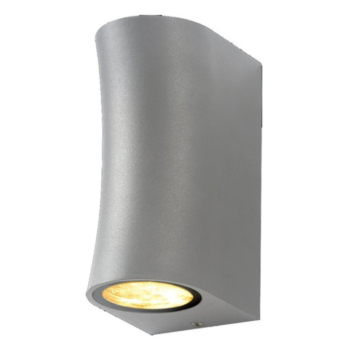 LAMPE MURALE ALUMINIUM ARGENT CORPS IP44 2*GU10 PRISE AC220-240V