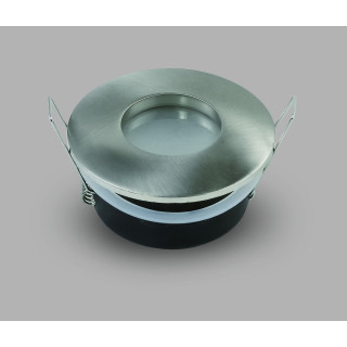 PROJECTEUR ROND NICKEL SATINÉ DOUILLE GU10 NOIR IP65 MAX-35W