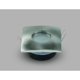 SPOT CARRÉ NICKEL SATINÉ GU10-SOCKET NOIR IP65 MAX-35W