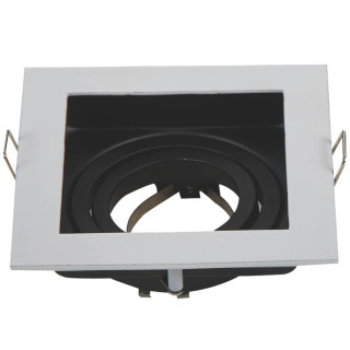 SPOT CARRÉ ALUMINIUM BLANCNOIR DOUILLE GU10 IP20 MAX-35W