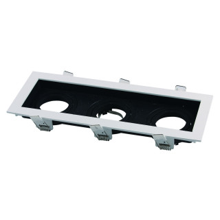 SPOT CARRÉ ALUMINIUM BLANCNOIR 3*GU10-SOCKET IP20 MAX-35W