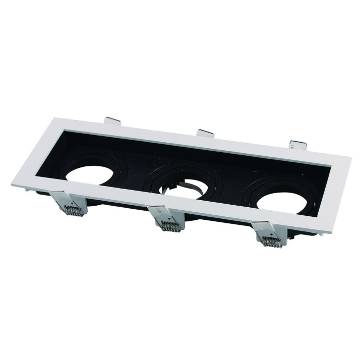 SPOT CARRÉ ALUMINIUM BLANCNOIR 3*GU10-SOCKET IP20 MAX-35W