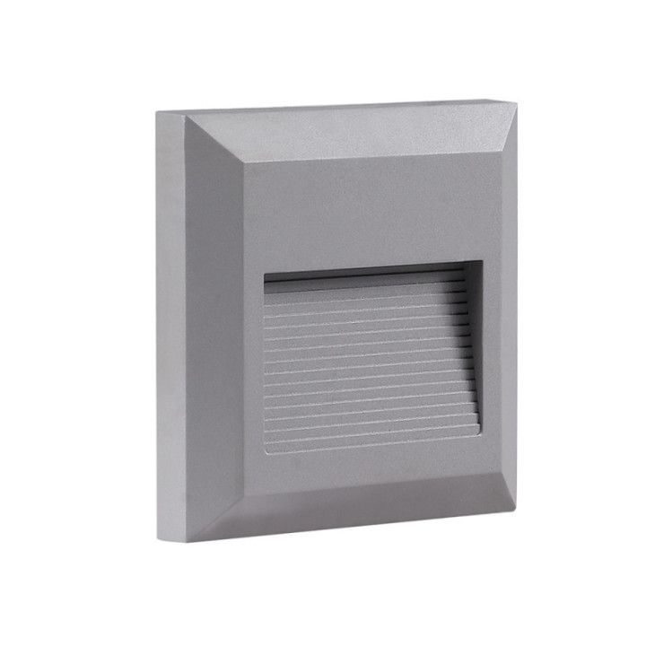LED STEP LIGHT carré GREY 2W 4200K AC220-240V IP65
