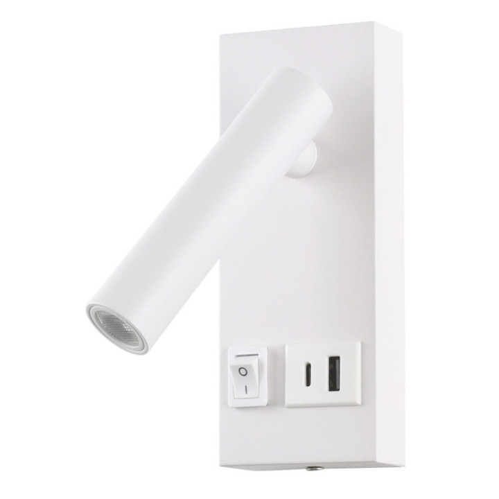 LED CABINET LIGHT 2W IP20 AVEC INTERRUPTEUR ON OFF + USB BLANC 4200K