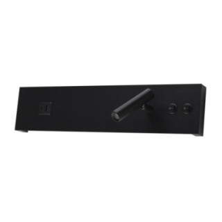 APPLIQUE LED 11W IP20 AVEC INTERRUPTEUR ON OFF + USB NOIR 3000K