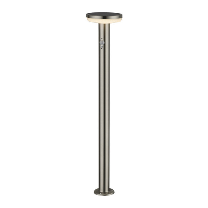 LED SOLAIRE LAMPE DE GAZON SS-BRUSHED ALUMINIUM 4.4W 600lm/60lm IP44 3.7V détecteur