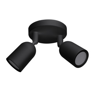 PROJECTEUR PLASTIQUE NOIR 2*GU10-SOCKET IP20 MAX-10W