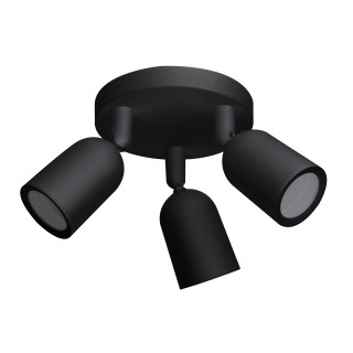 PROJECTEUR PLASTIQUE NOIR 3*GU10-SOCKET IP20 MAX-10W