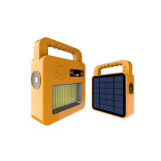 LAMPE+ENCEINTE SOLAIRE BLUETOOTH 3.7V 6AH, 3W 400LM IP44 - JAUNE