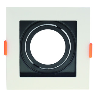 PROJECTEUR PLASTIQUE CARRÉ BLANCNOIR DOUILLE GU10 IP20 MAX-35W