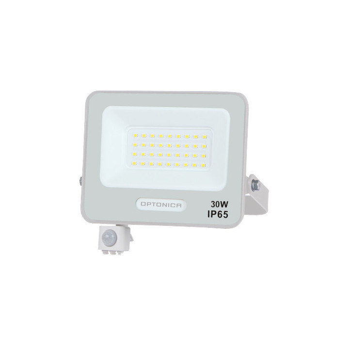 LED SMD FLOODLIGHT WHITE 30W 90lm/W AC180-265V 120° IP65 4000K + détecteur - 15cm CABLE