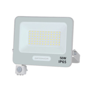 LED SMD FLOODLIGHT WHITE 50W 90lm/W AC180-265V 120° IP65 4000K + détecteur - 15cm CABLE