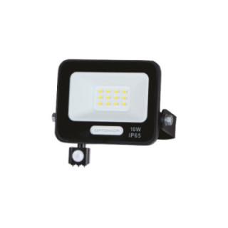 LED SMD FLOODLIGHT BLACK 10W 90lm/W AC180-265V 120° IP65 6000K + détecteur - 15cm CABLE